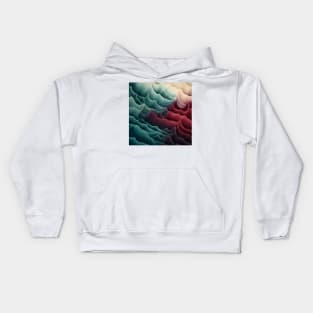 Cool Toned Abstract Wave Illustration Kids Hoodie